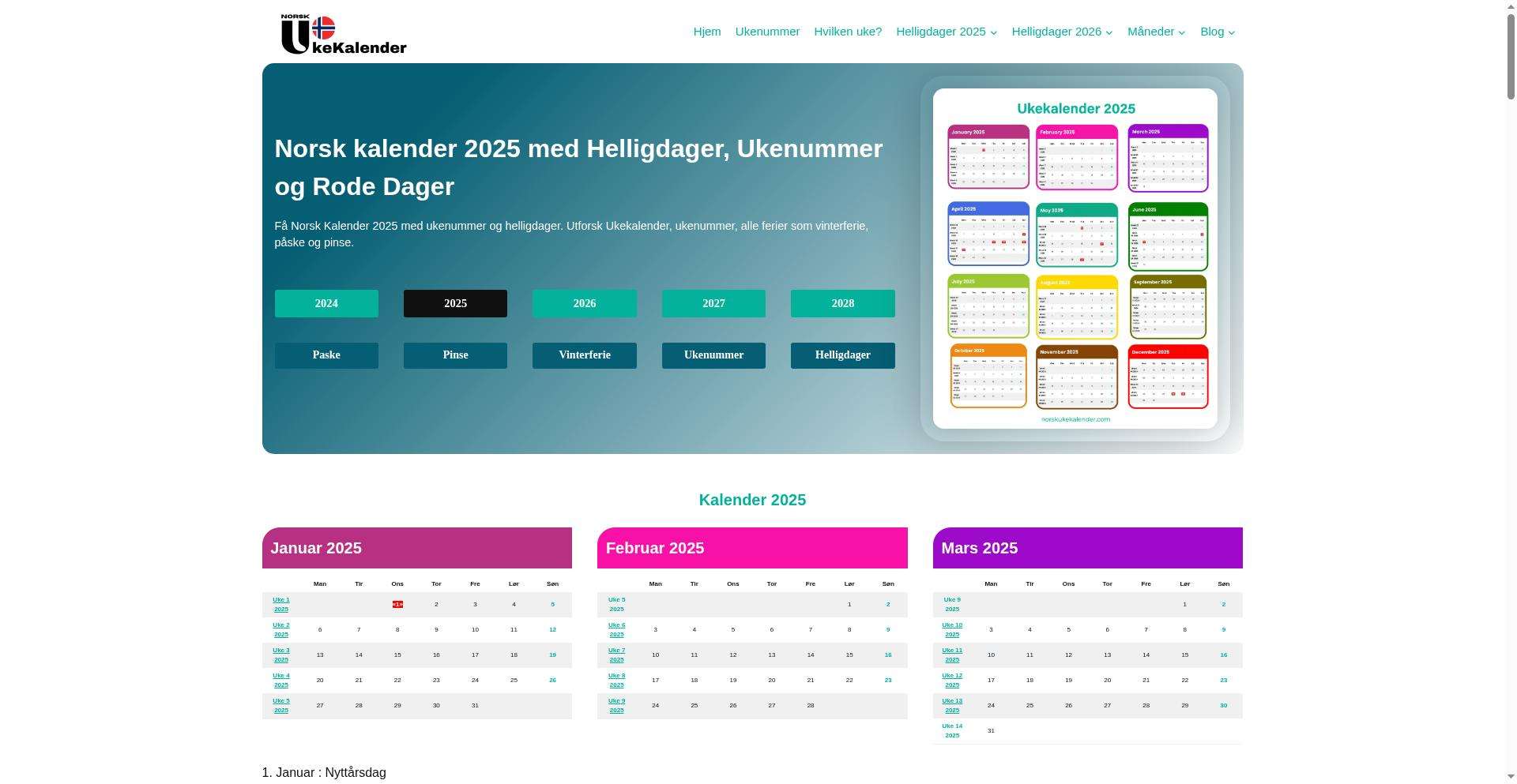 norskukekalender.com