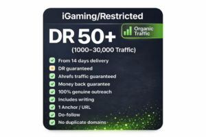 iGaming/Restricted DR 50+ (1000-30,000 Traffic)