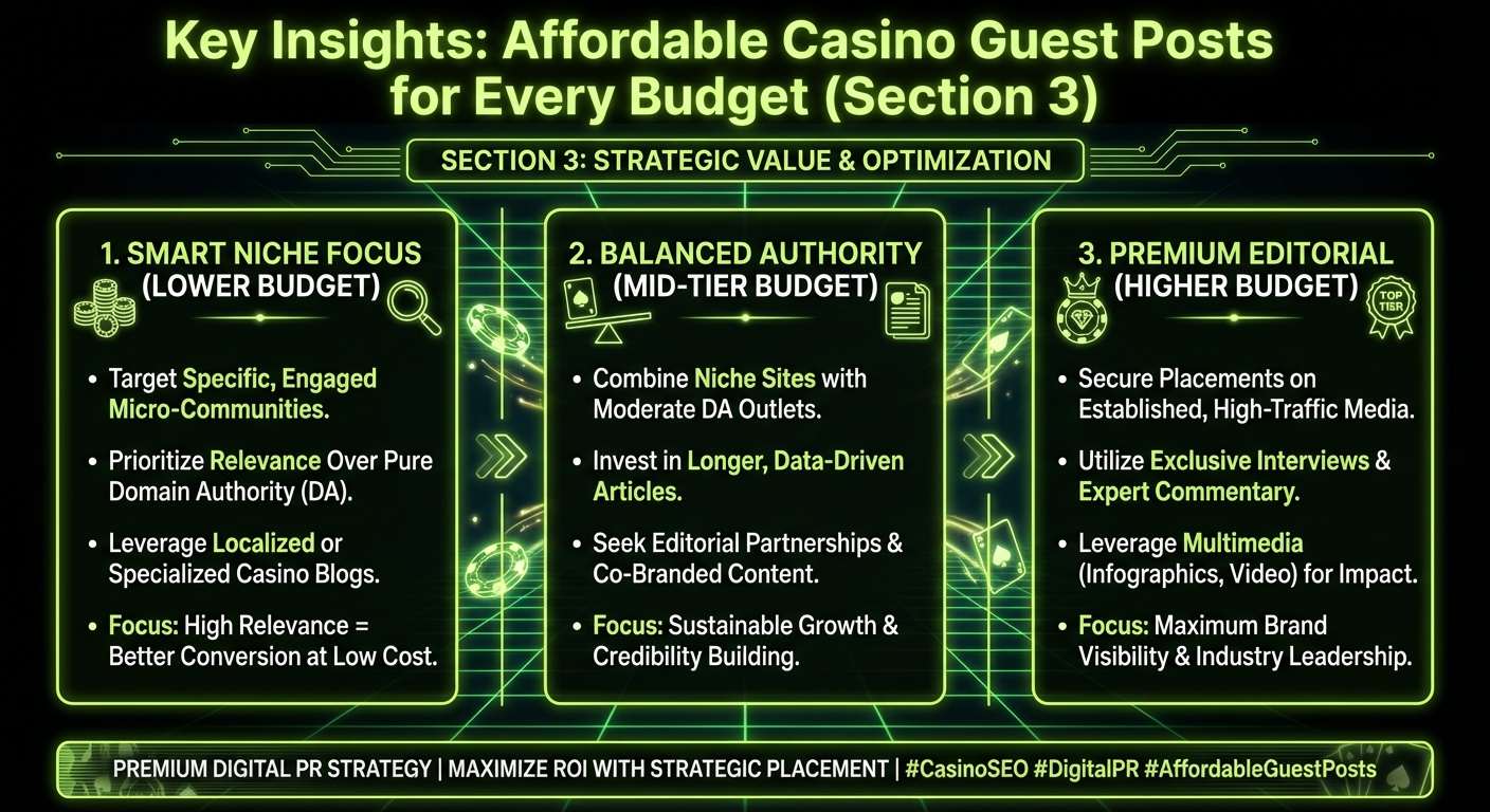 Infographic about finding affordable casino guest posts