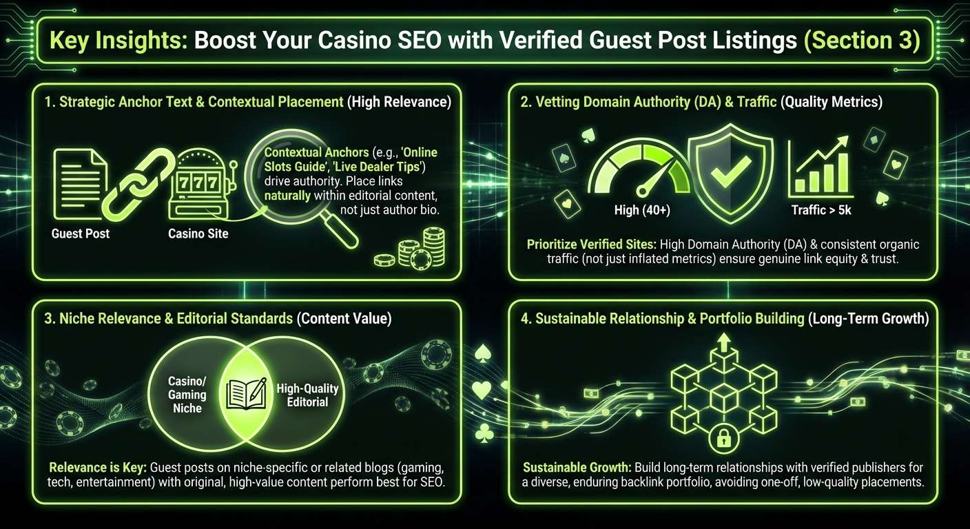 Infographic about verified guest posts for casino SEO